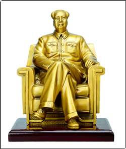 貼金毛澤東坐像銅雕