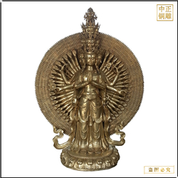 小型站像千手觀音銅佛像 小型站像千手觀音銅佛像