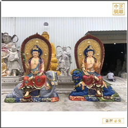 鑄銅文殊普賢佛像 鑄銅文殊普賢佛像