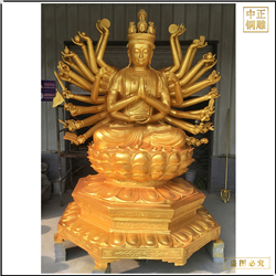 坐像千手觀音銅佛像 坐像千手觀音銅佛像