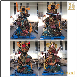 黃銅彩繪四大天王佛像 黃銅彩繪四大天王佛像