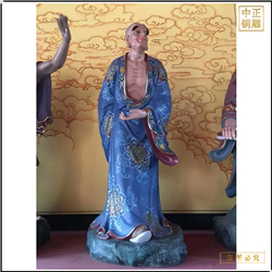 純銅鎏金彩繪十八羅漢制作 純銅鎏金彩繪十八羅漢制作