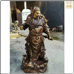 黃銅關公雕塑擺件 黃銅關公雕塑擺件